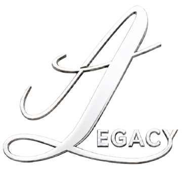 Legacy logo with a stylized 'L' on a white background